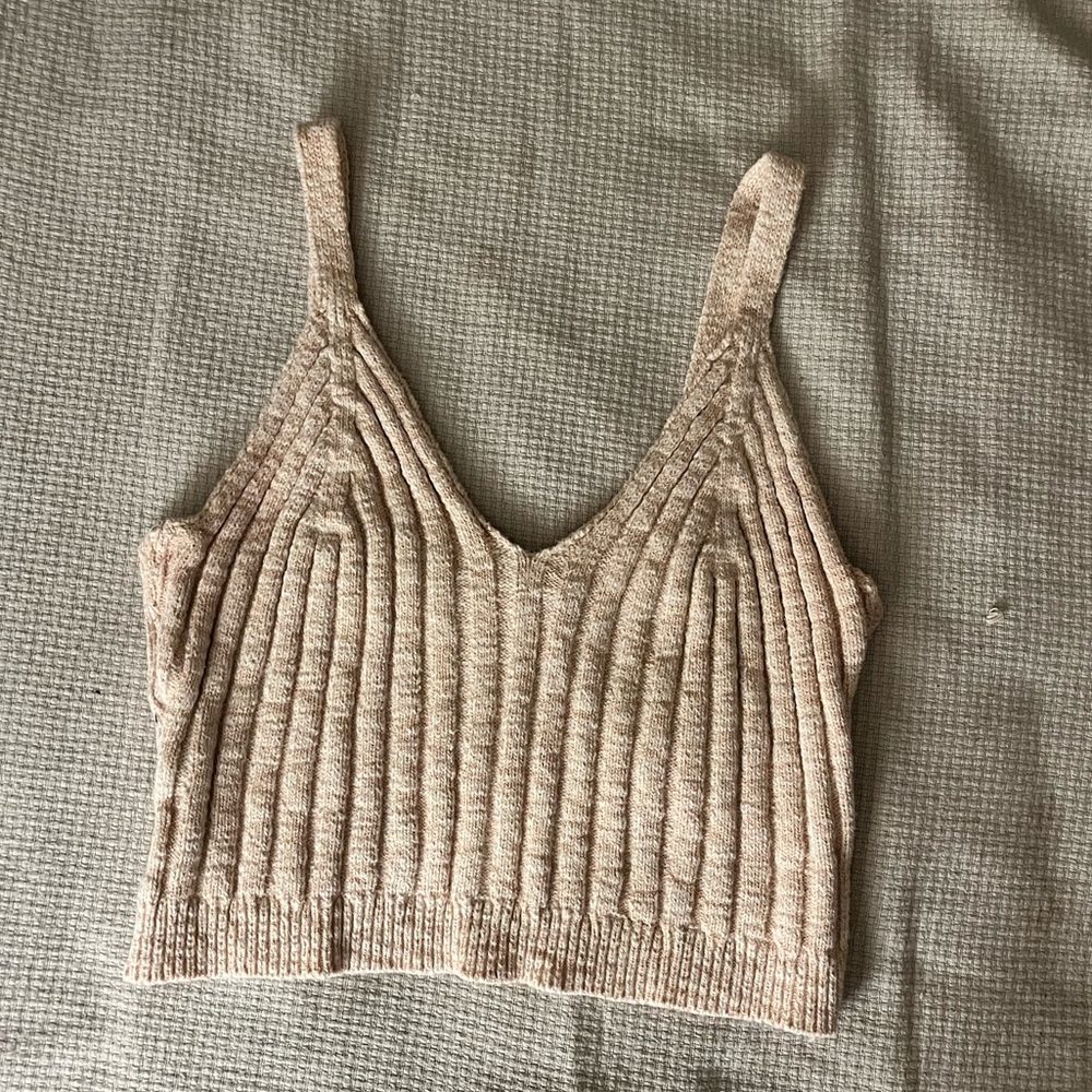 Light rose pink wool crop top, dreamers brand